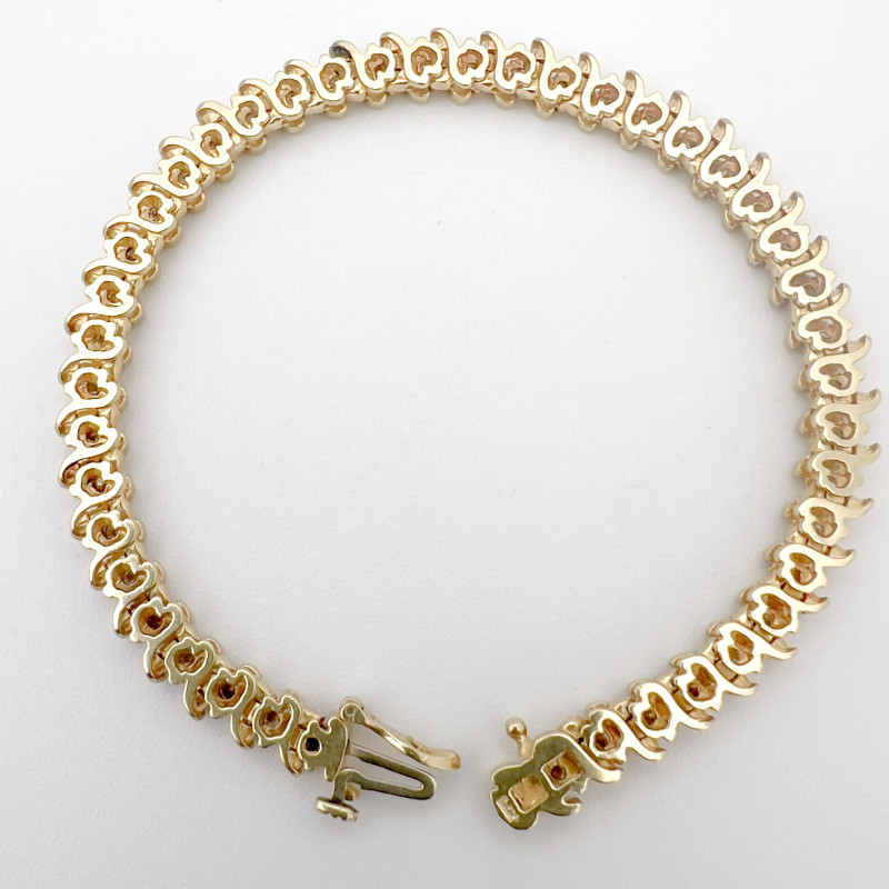 Yellow Gold and Diamond S Link Tennis Bracelet