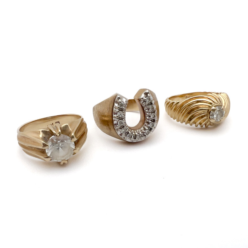 Three Gold Rings, Two with Diamonds