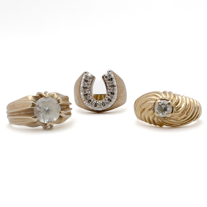 Three Gold Rings, Two with Diamonds