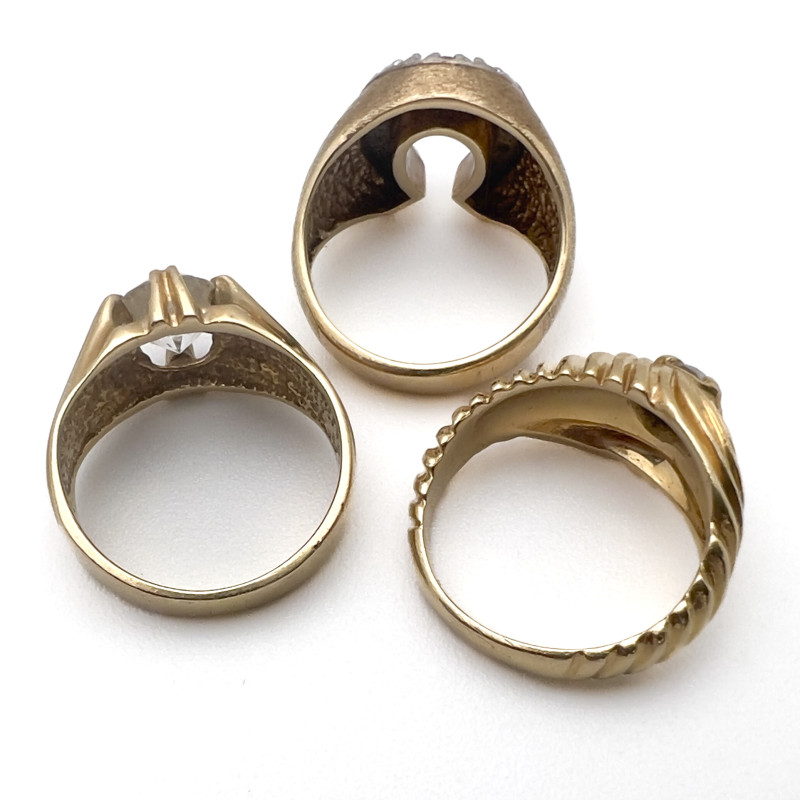 Three Gold Rings, Two with Diamonds