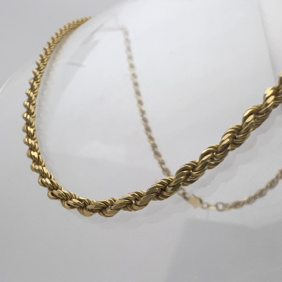 Italian Gold Rope Chain Necklace