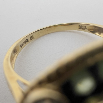 Two Gold and Turquoise Cocktail Rings