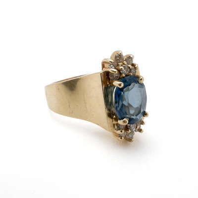 Image for Lot Gold Ring With Topaz And Diamonds