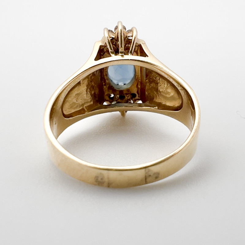Gold Ring With Topaz And Diamonds