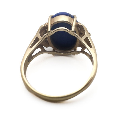 Lapis and Diamond Gold Ring