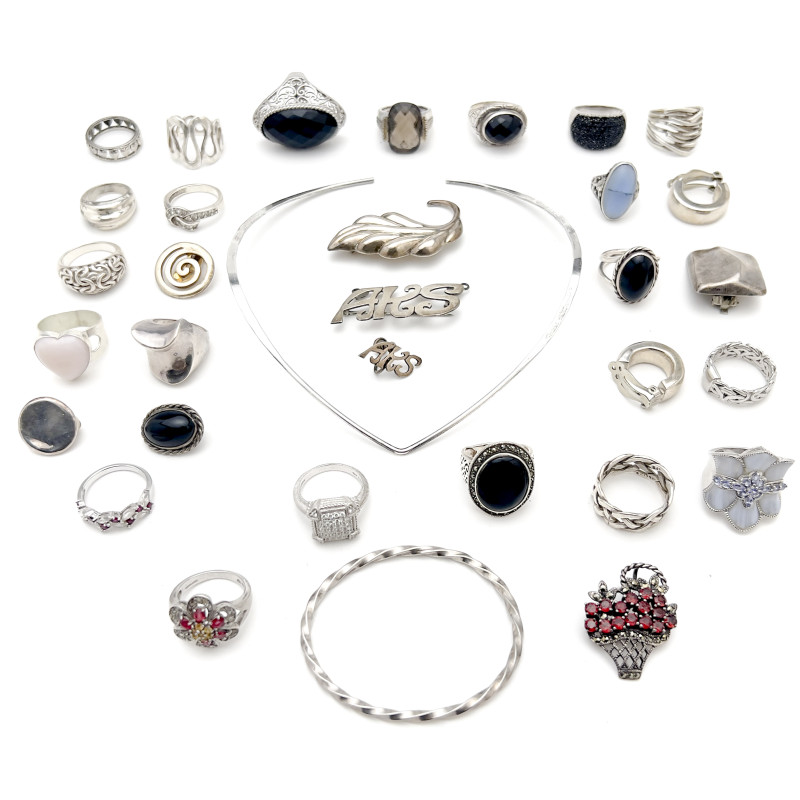 Silver Jewelry Group, Mostly Rings