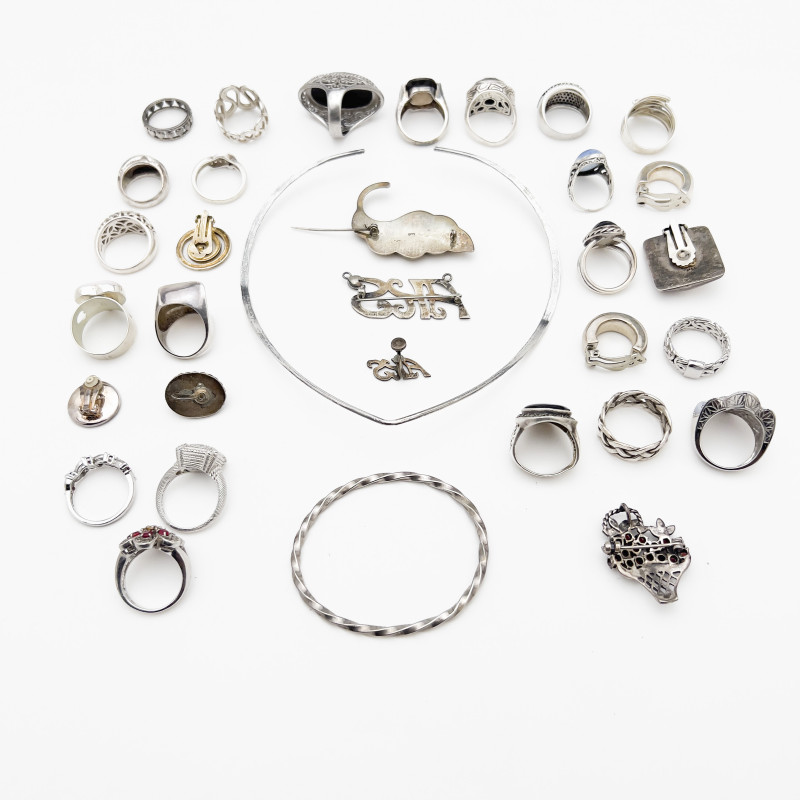 Silver Jewelry Group, Mostly Rings