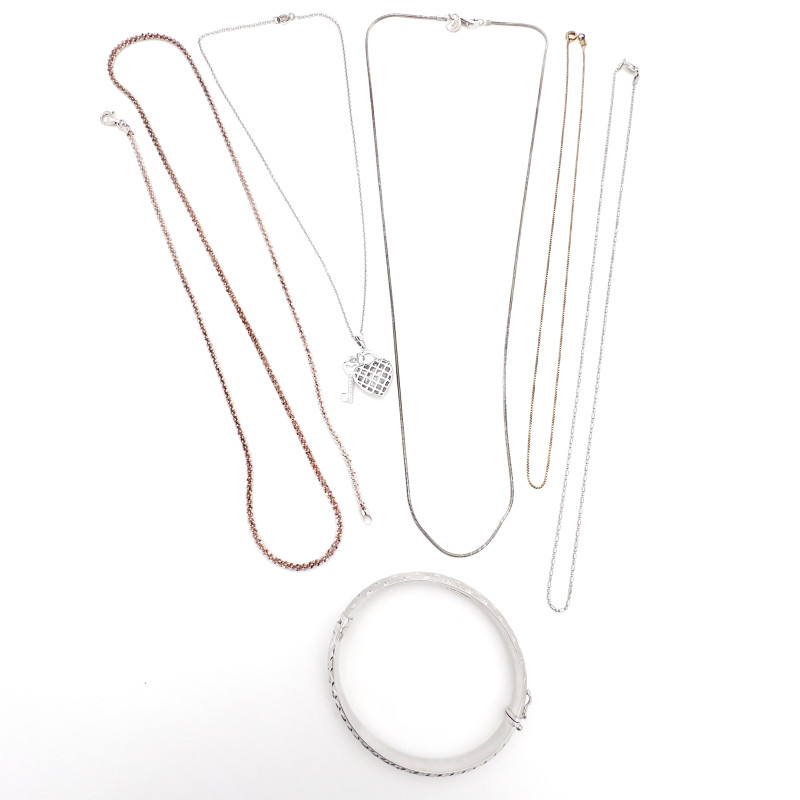 Silver Chains and Bracelet Group