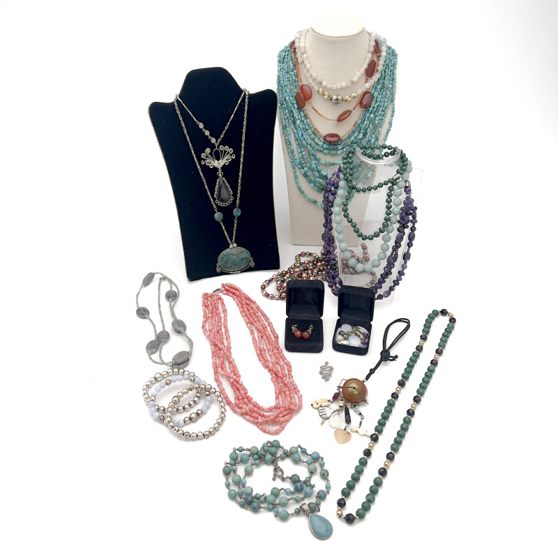 Semi Precious Stone Necklaces &amp; Other Costume Jewelry