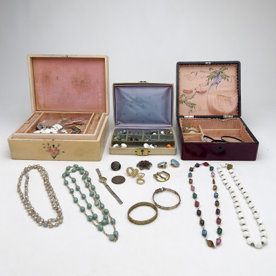 Costume Jewelry and Crystal Perfume Bottle Klondike