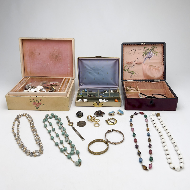 Costume Jewelry and Crystal Perfume Bottle Klondike