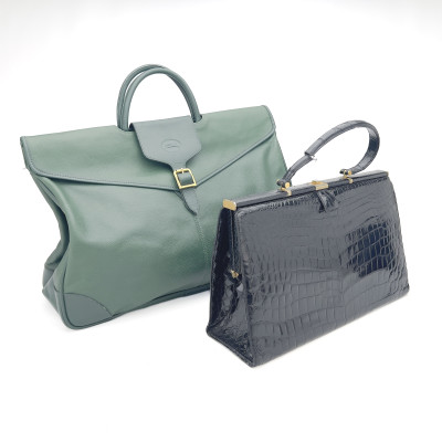 Image for Lot Longchamp Travel Bag and Saks Alligator Bag