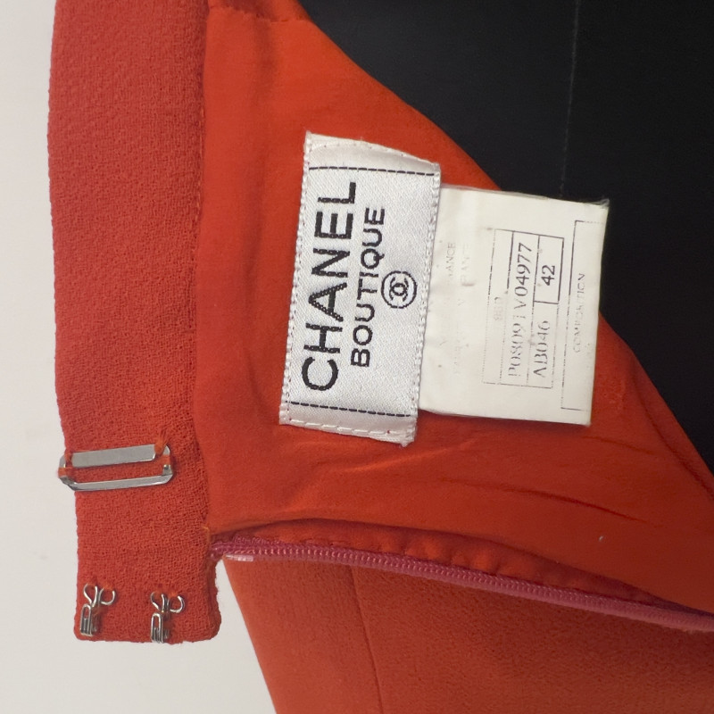 Chanel Boutique Orange Midi Skirt