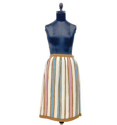 Image for Lot Oscar de la Renta - Striped Midi Skirt