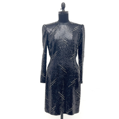 Image for Lot Carolina Herrera - Black Sequin Dress