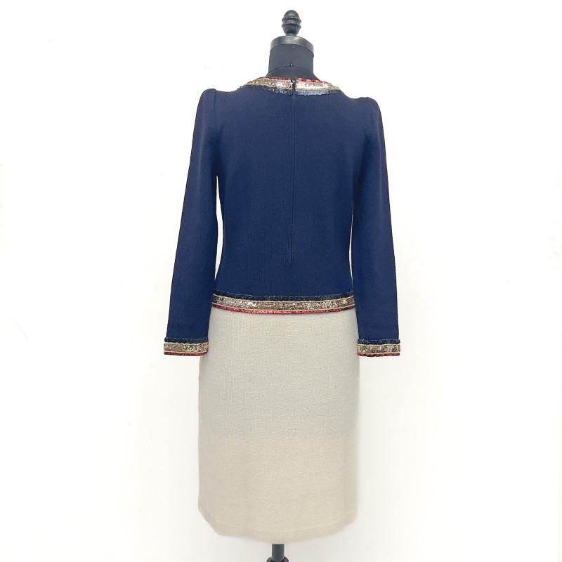 Adolfo - Knit and Sequin Dress