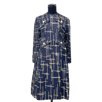 Image for Lot Galanos Blue Patterned Dress