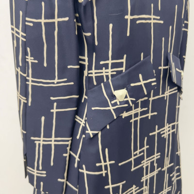Galanos Blue Patterned Dress
