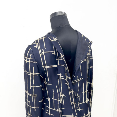 Galanos Blue Patterned Dress