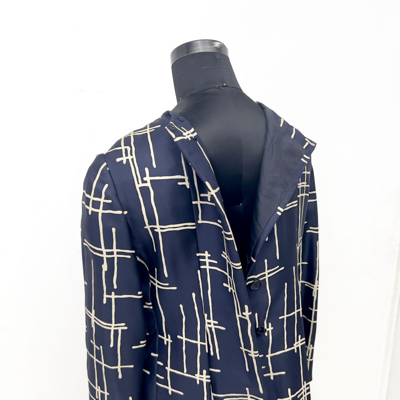 Galanos Blue Patterned Dress
