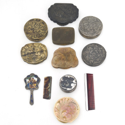 Enamel Silver Compacts and Other Vanity Objects