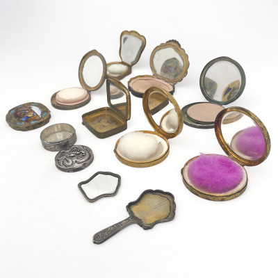 Enamel Silver Compacts and Other Vanity Objects