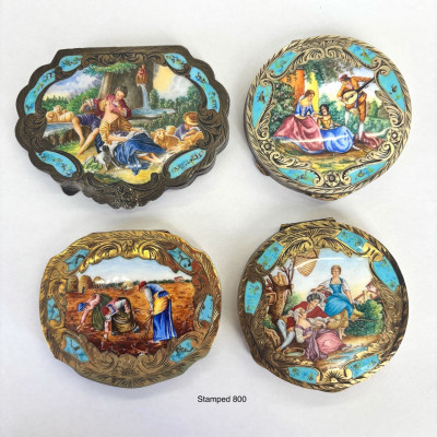 Enamel Silver Compacts and Other Vanity Objects