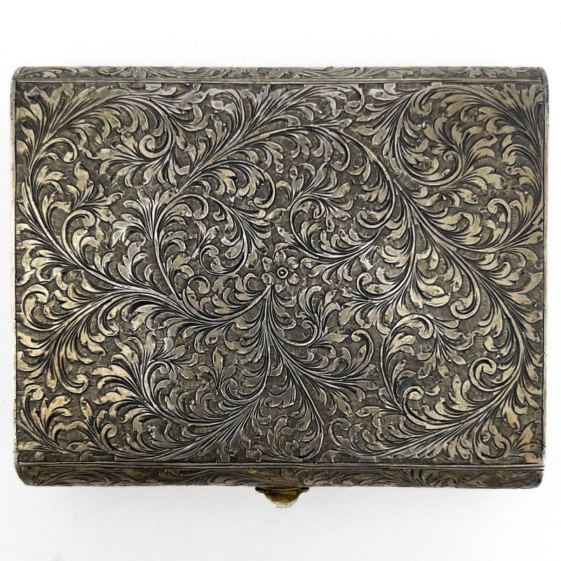 Italian Enamel Silver Compact and Cigarette Case