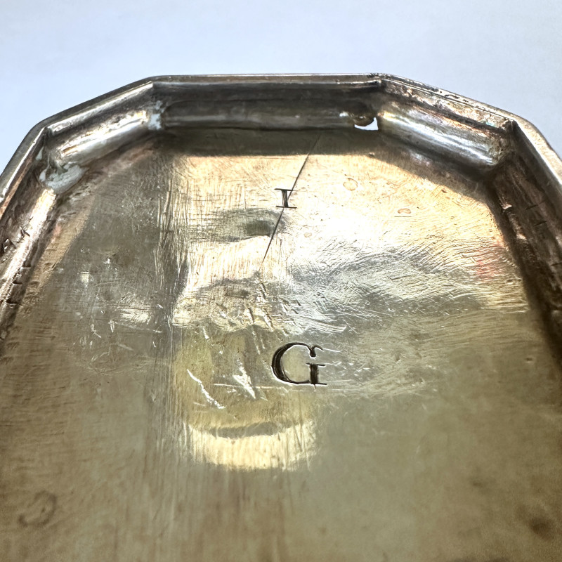 mark of John Farnell - George I Silver Tea Caddy