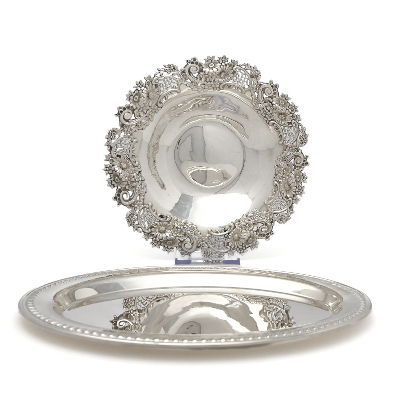 Silver Tray and Silver Bowl