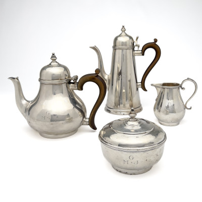 Image for Lot English Silver Coffee and Tea Service
