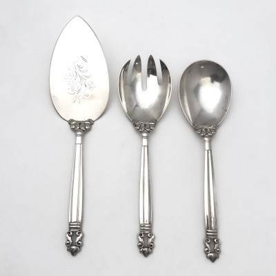 Image for Lot Georg Jensen - Acorn Pattern Silver Serving Pieces