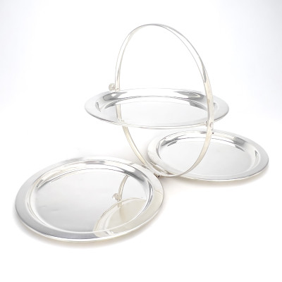 Silverplate Tray Group - Including Asprey Cake Stand and Cristofle Tray