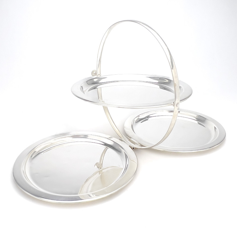 Silverplate Tray Group - Including Asprey Cake Stand and Cristofle Tray