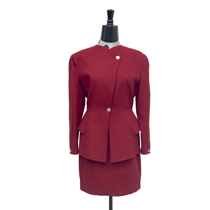 Thierry Mugler - Red Wool Skirt Suit