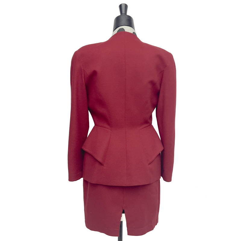 Thierry Mugler - Red Wool Skirt Suit
