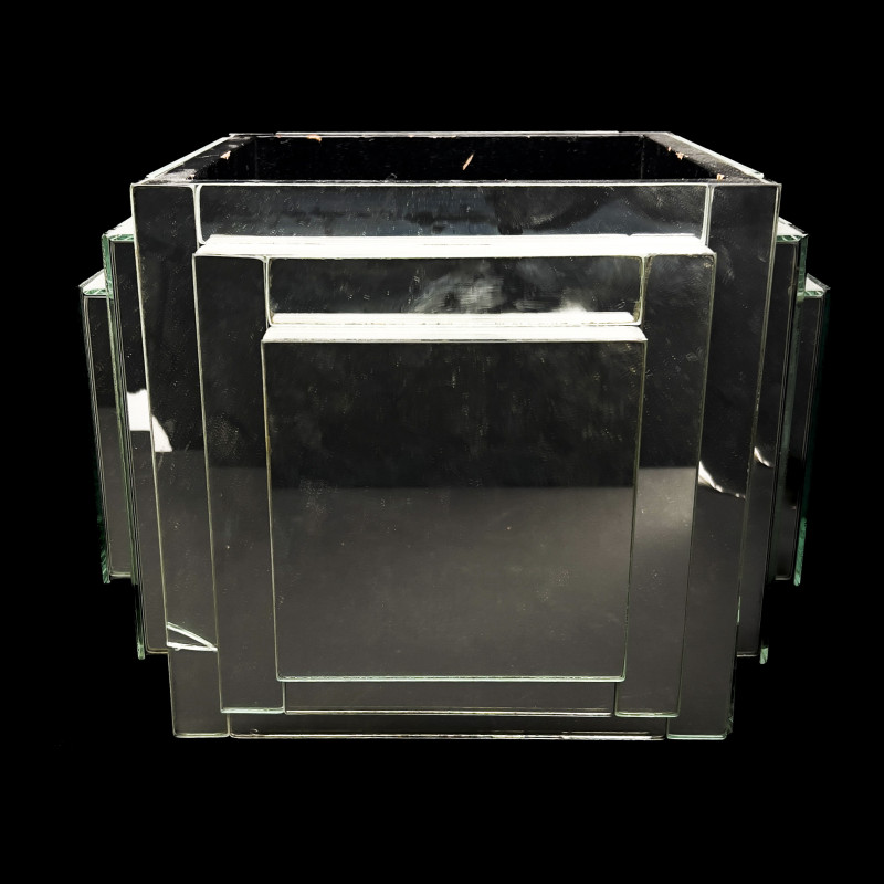 Modern Mirrored Glass Cachepot Jardinière