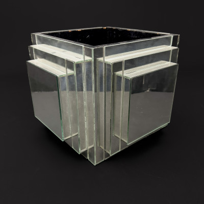 Image for Lot Modern Mirrored Glass Cachepot Jardinière