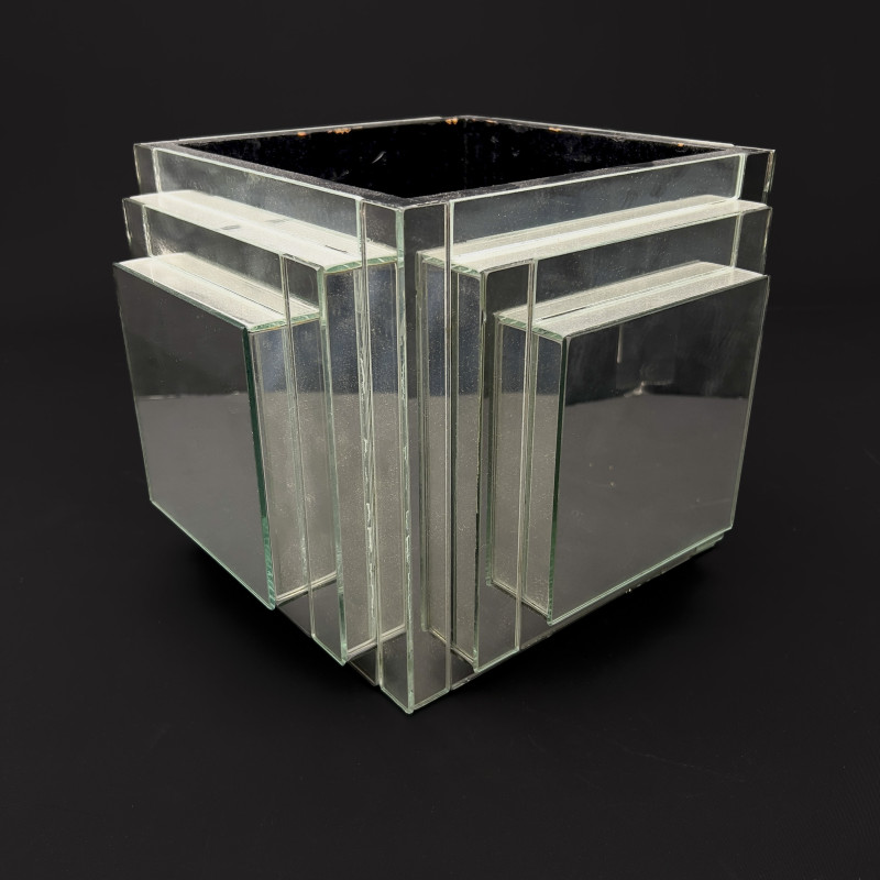 Modern Mirrored Glass Cachepot Jardinière