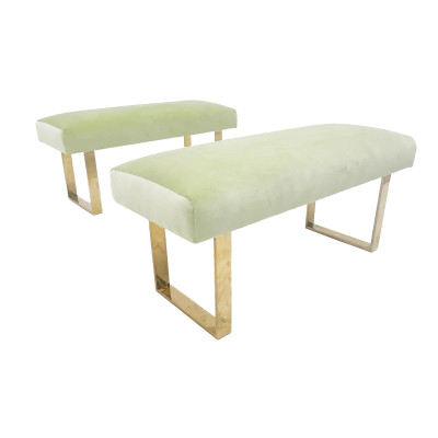 Image for Lot Pair of Modern Upholstered Benches