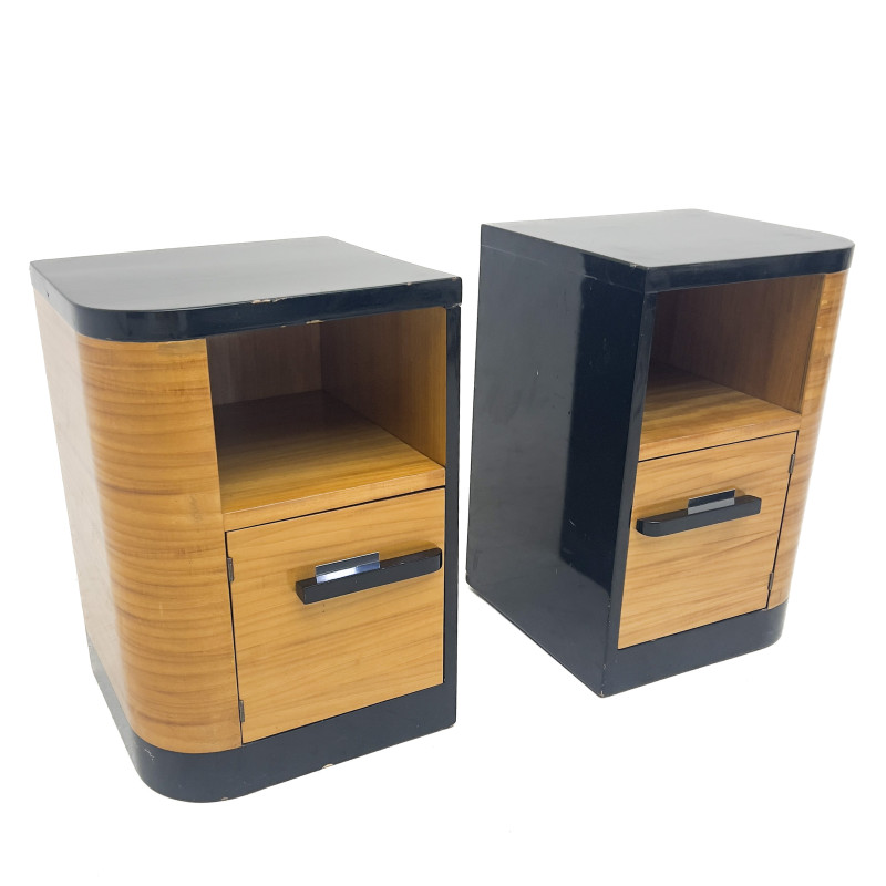 Pair of Donald Deskey Style Art Deco Night Stands