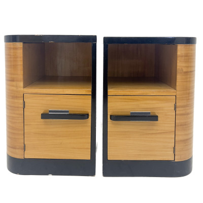 Pair of Donald Deskey Style Art Deco Night Stands