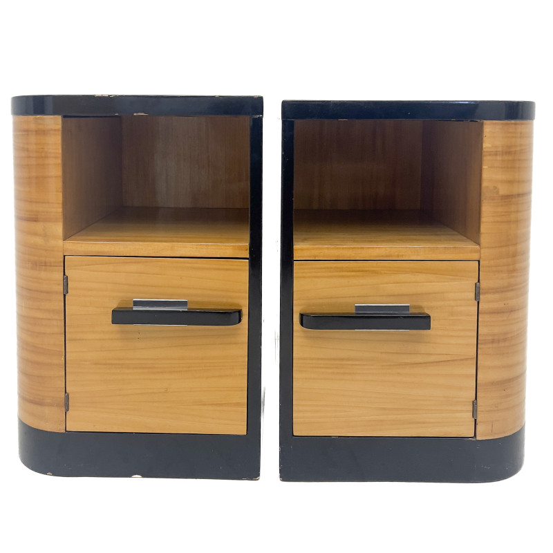 Pair of Donald Deskey Style Art Deco Night Stands