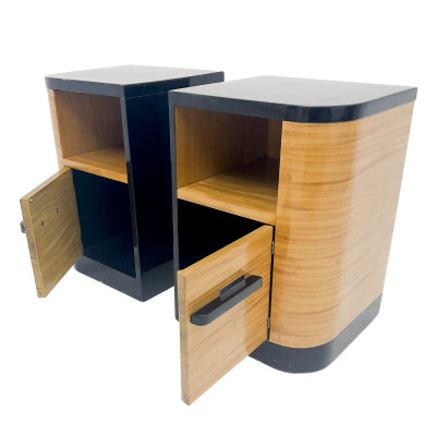 Pair of Donald Deskey Style Art Deco Night Stands