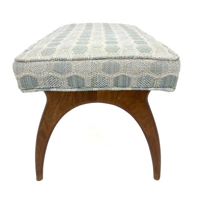 A Mid-Century Modern Upholstered Teak Bench