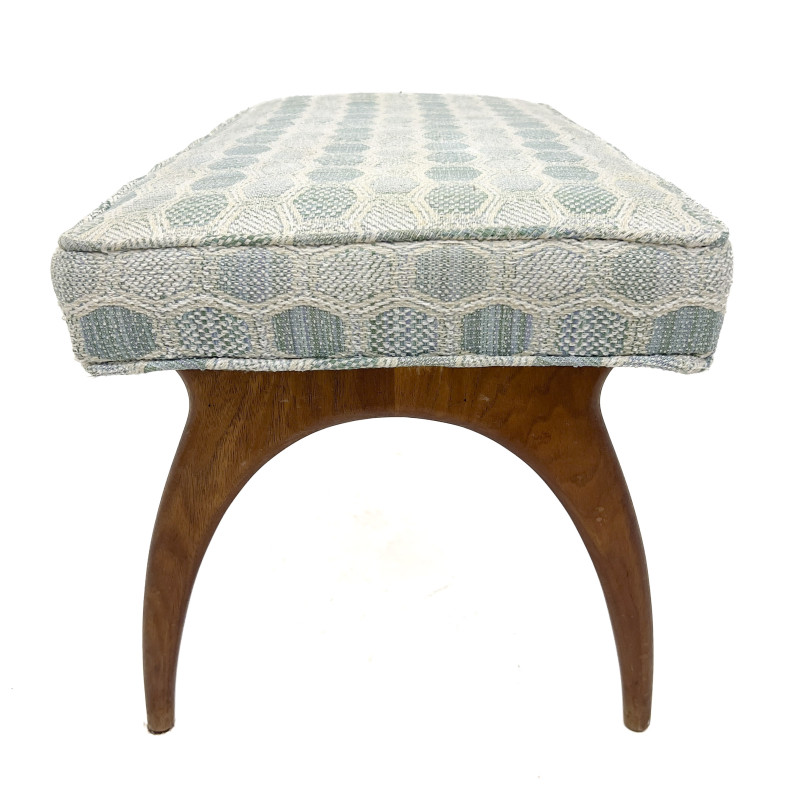 A Mid-Century Modern Upholstered Teak Bench