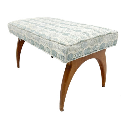 A Mid-Century Modern Upholstered Teak Bench