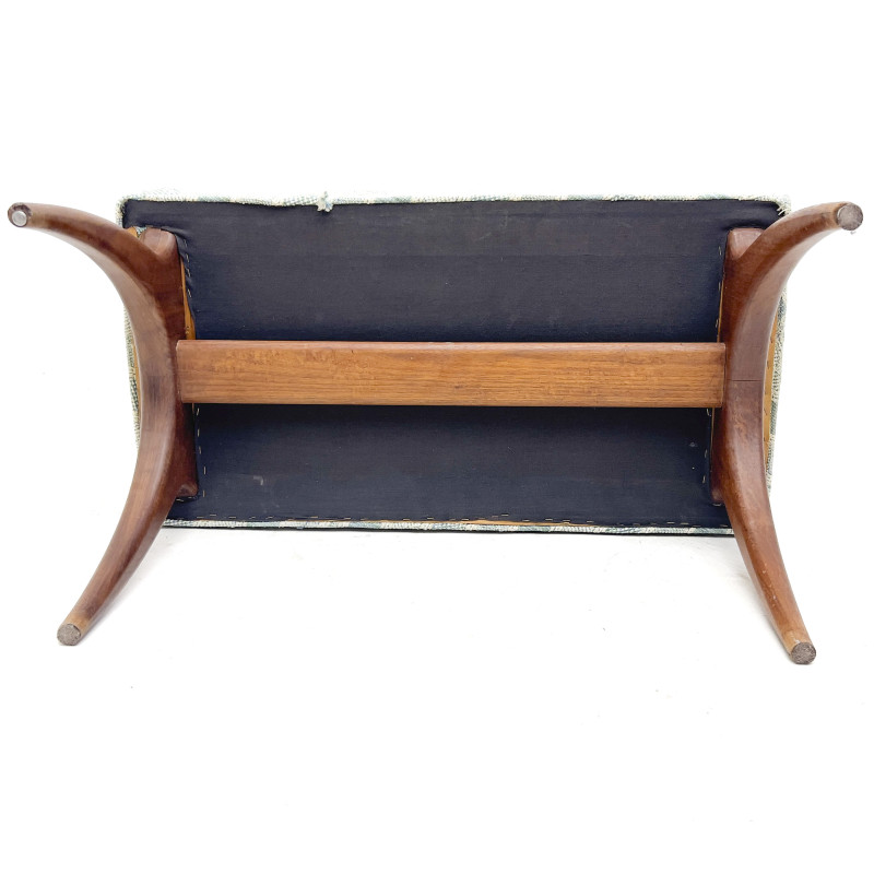 A Mid-Century Modern Upholstered Teak Bench