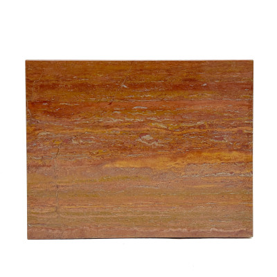 Red Travertine Cube Plinth or Table