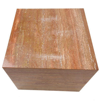 Red Travertine Cube Plinth or Table